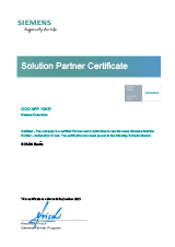 Сертификат партнера Siemens. SCADA Basis