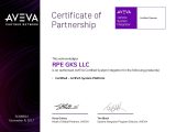 Сертификат партнерства AVEVA